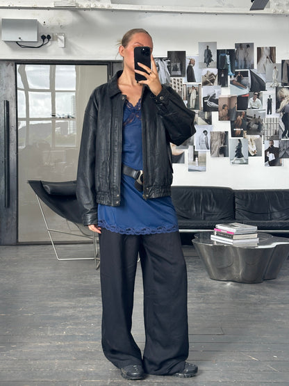 Vintage 1990s Leather Blouson Bomber Jacket - L