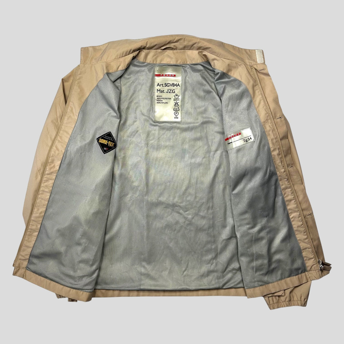 Prada Sport 00’s Goretex Stash Pocket Harrington Jacket - IT54 (L/XL) | XL, Beige