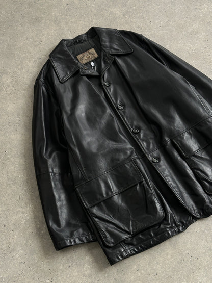 Armani Jeans Structured Leather Jacket - XL