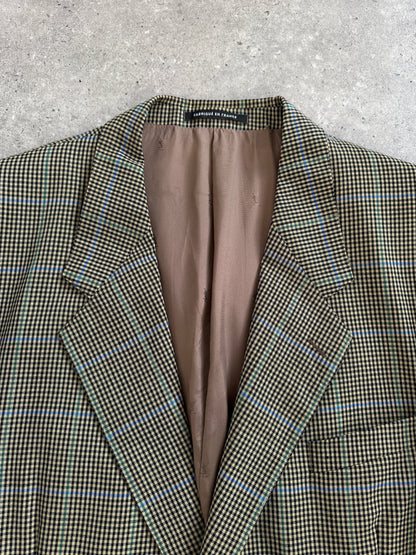 Yves Saint Laurent Pour Homme 1990s Wool Single Breasted Check Blazer - 44R/XL