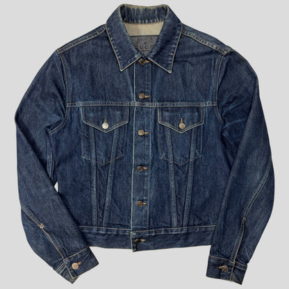 Gucci by Tom Ford 00’s Web Stripe Boxy Denim Mens Jacket - IT46 | Default Title, Blue