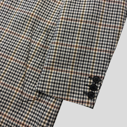 Prada 2020 Plaid Houndstooth Impermeable Virgin Wool Car Coat  - M | O/S, Red