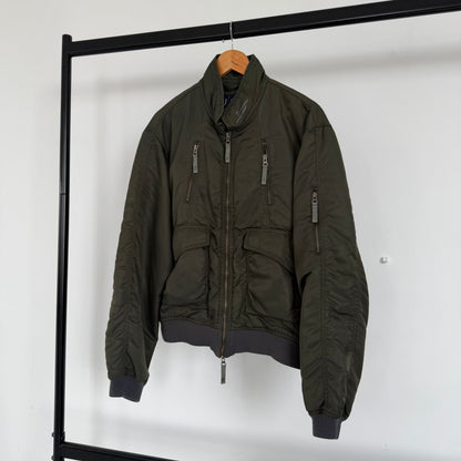 2000s armani jeans technical collared bomber jacket | O/S, Red
