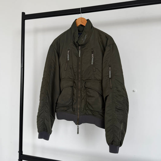 2000s armani jeans technical collared bomber jacket | O/S, Red