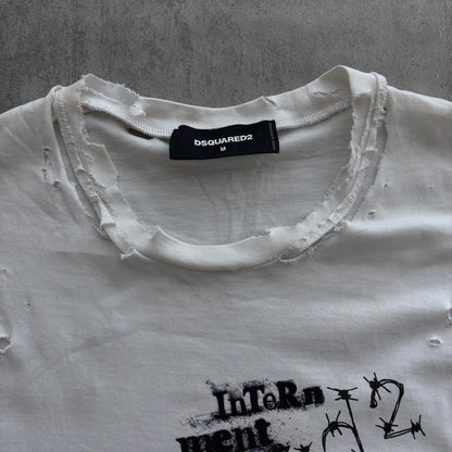 DSQUARED2 DISTRESSED TOP | O/S, Red