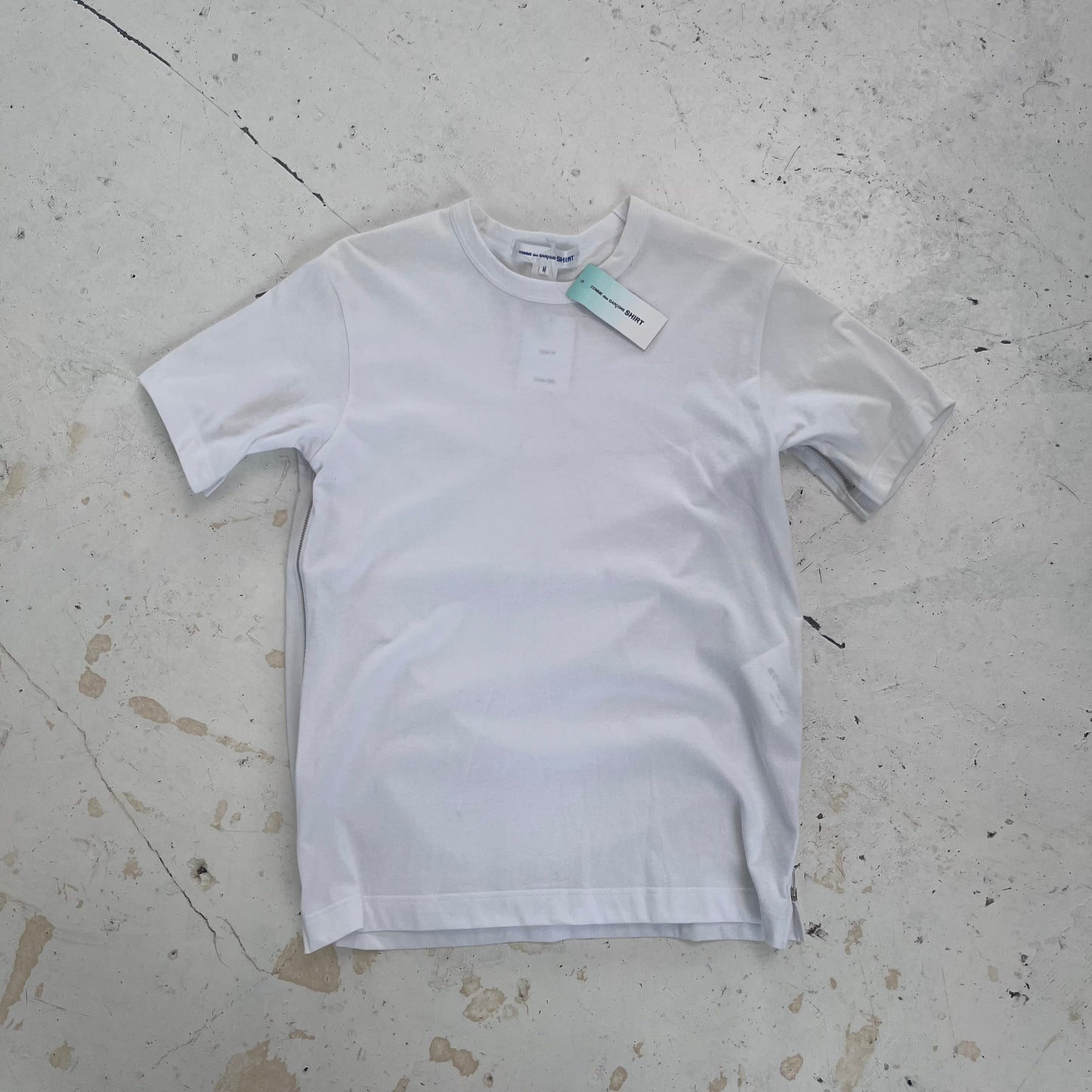 comme des garçons shirt zip tee | White, White