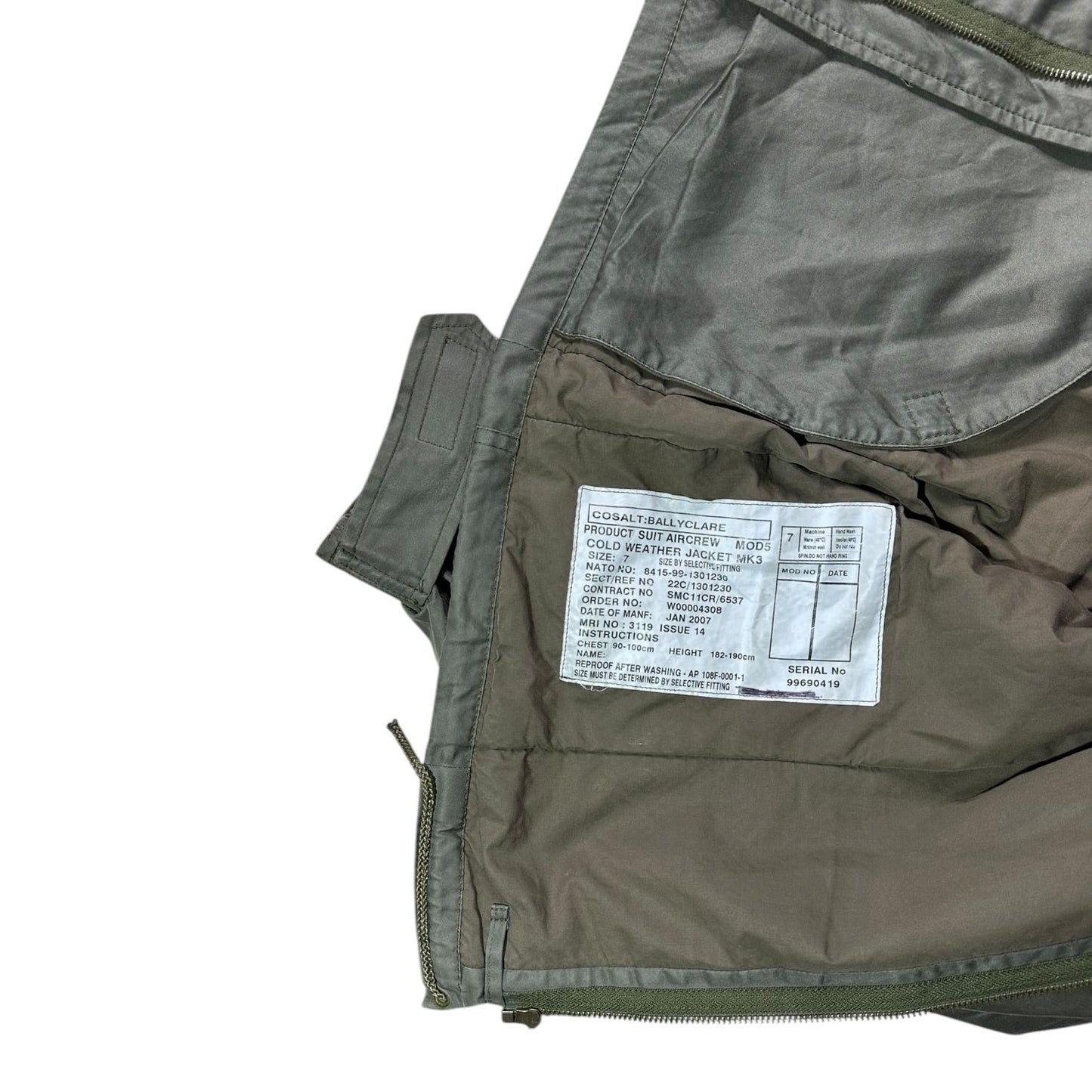 British RAF 2007 Cold Weather Fight Jacket