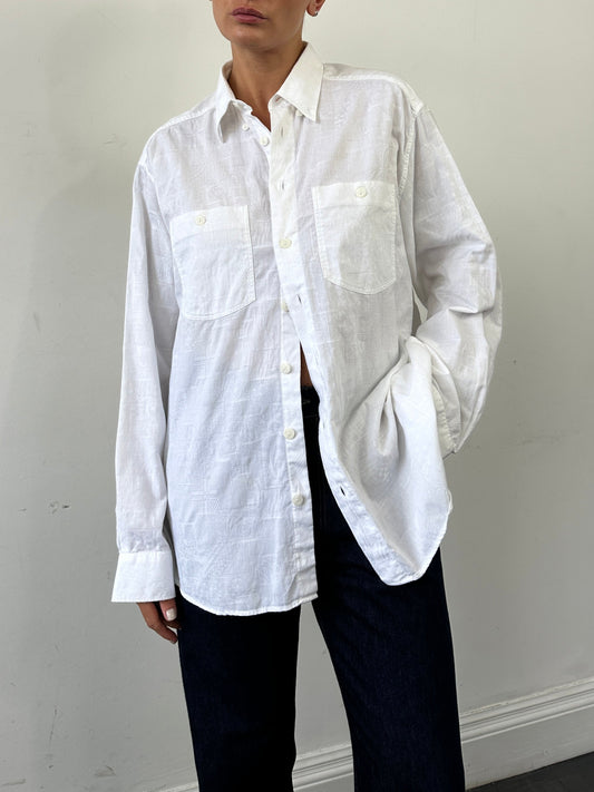 Vintage Embroidery Cotton Shirt - XL