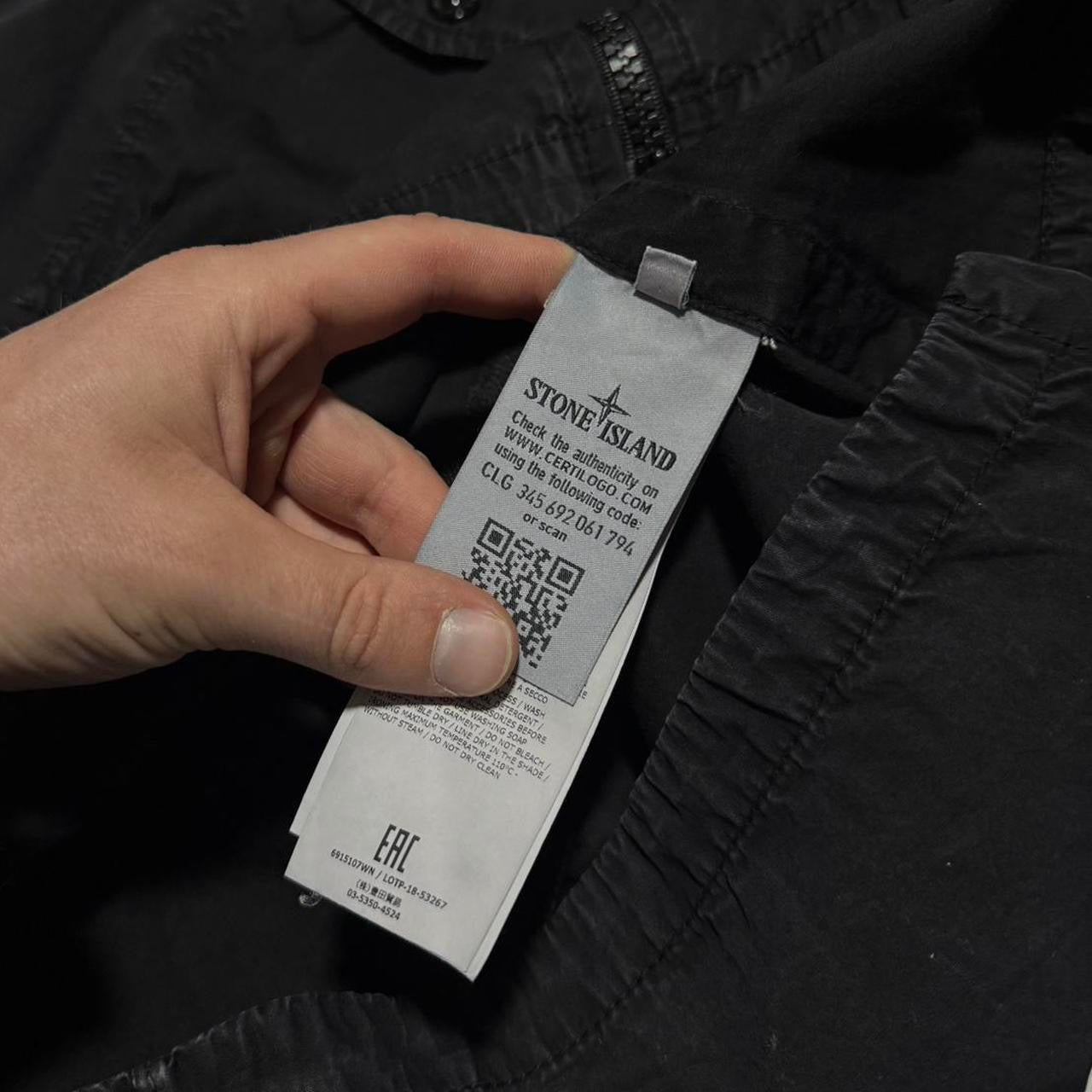 Stone Island Black Canvas Overshirt | Small, Black