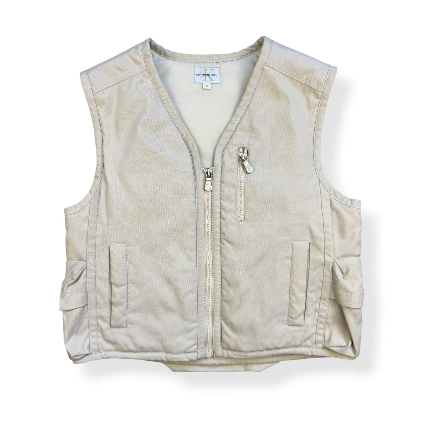 2000's Calvin Klein Integrated Backpack Cargo Jacket (XS) | O/S, Beige