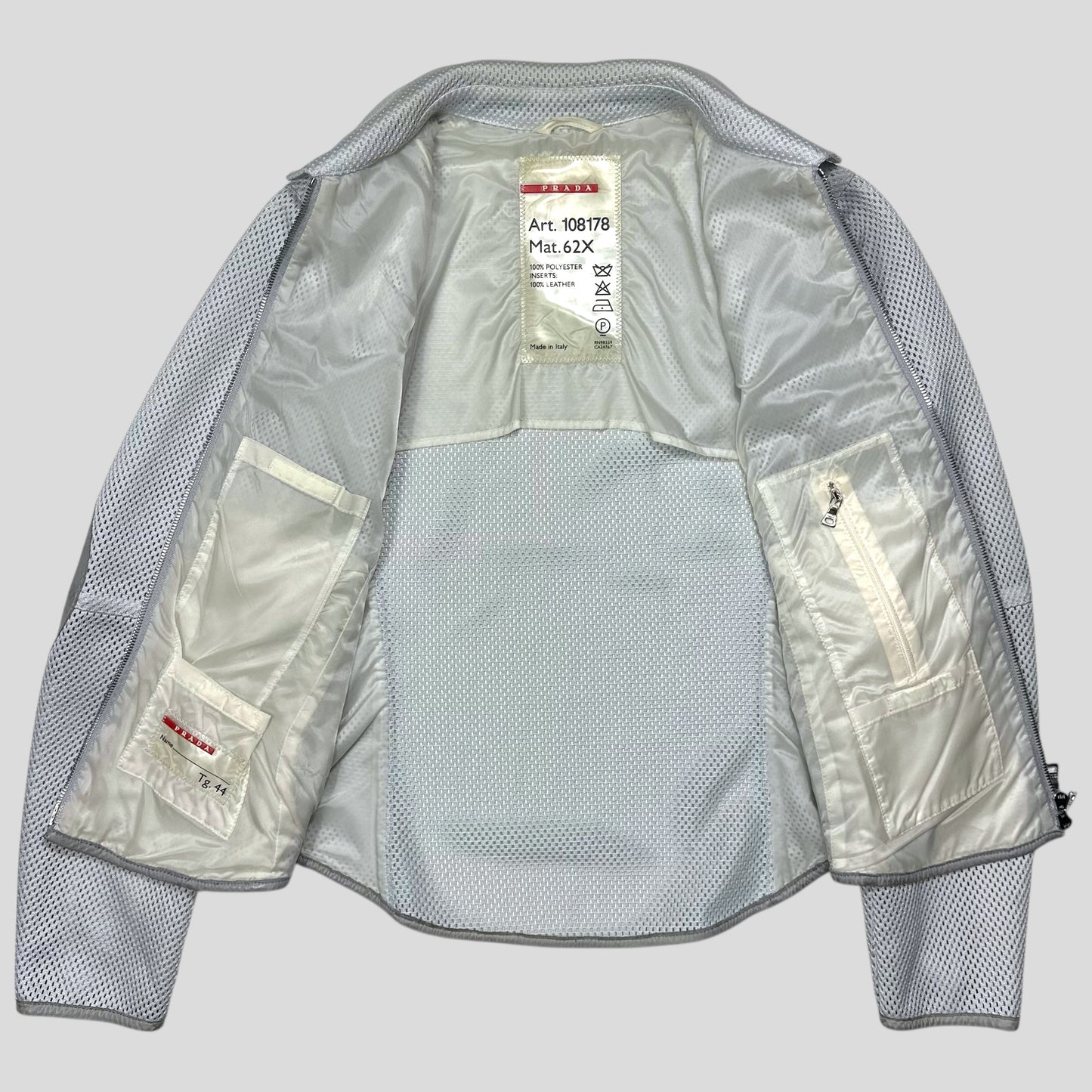 Prada Sport SS00 Technical Mesh + Leather Moto Jacket - IT44