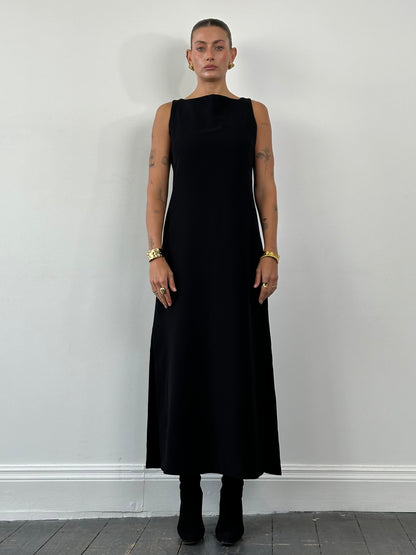 Italian Vintage Boat Neck Maxi Dress - M/L