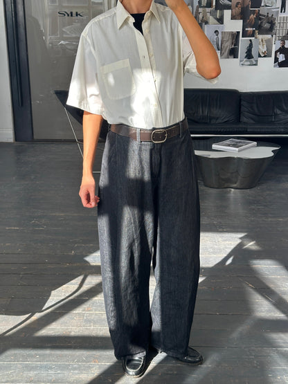 Yves Saint Laurent Pour Homme 2000s Cotton Short Sleeve Logo Shirt - L/XL