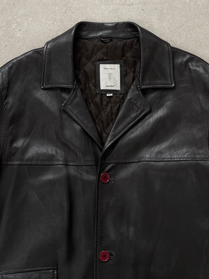 Conbipel 1990s Leather Trench Coat - XL