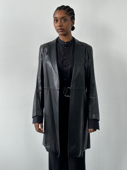 Gianni Versace Versus 1990s Leather Trench Coat - S/M