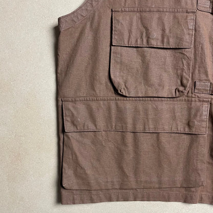 S/S 1993 Cocoa Brown Tela Stella Reflective Spell Out Utility Vest