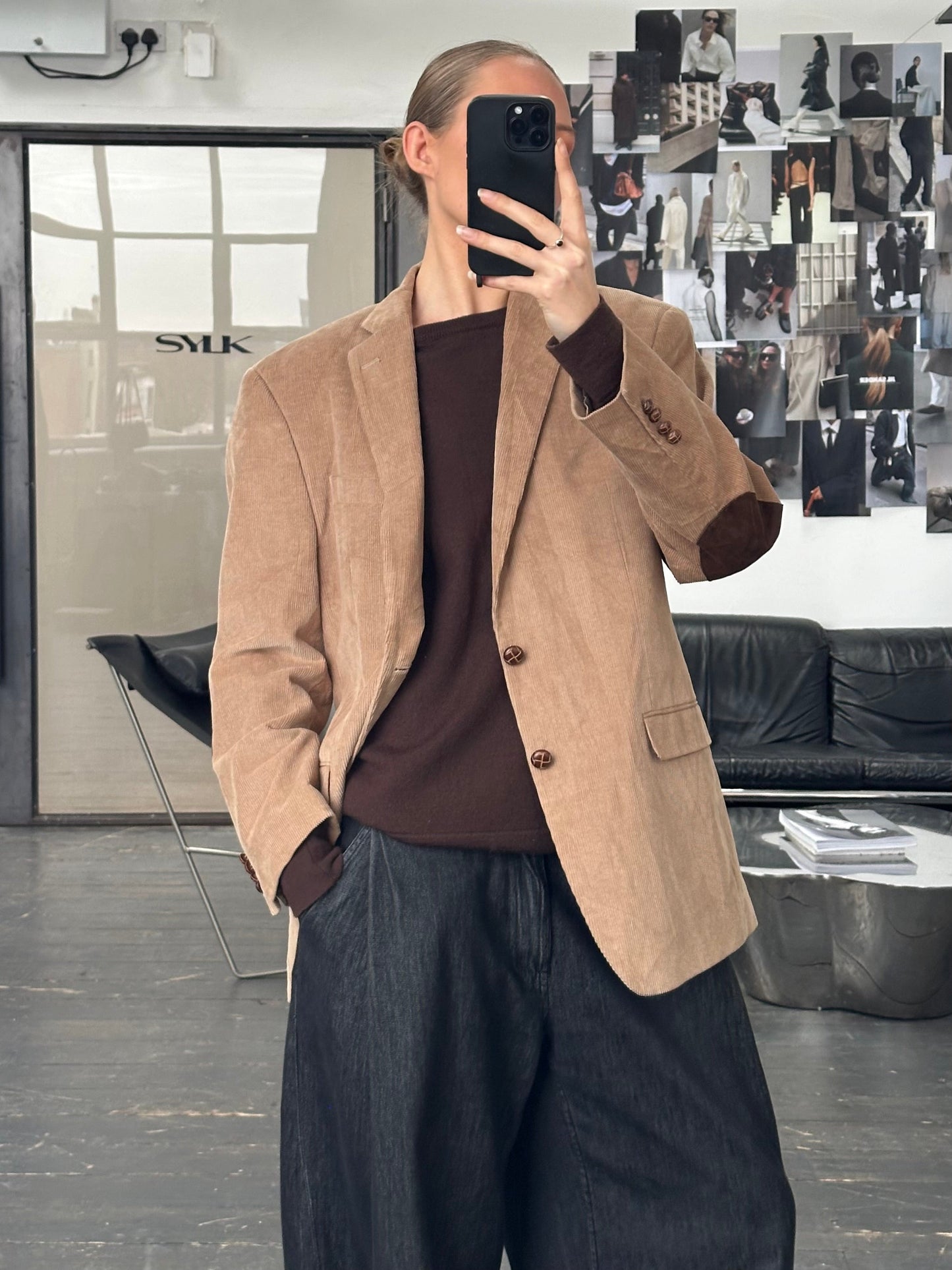 Chaps 2000s Corduroy Single Breasted Blazer - 40R/L