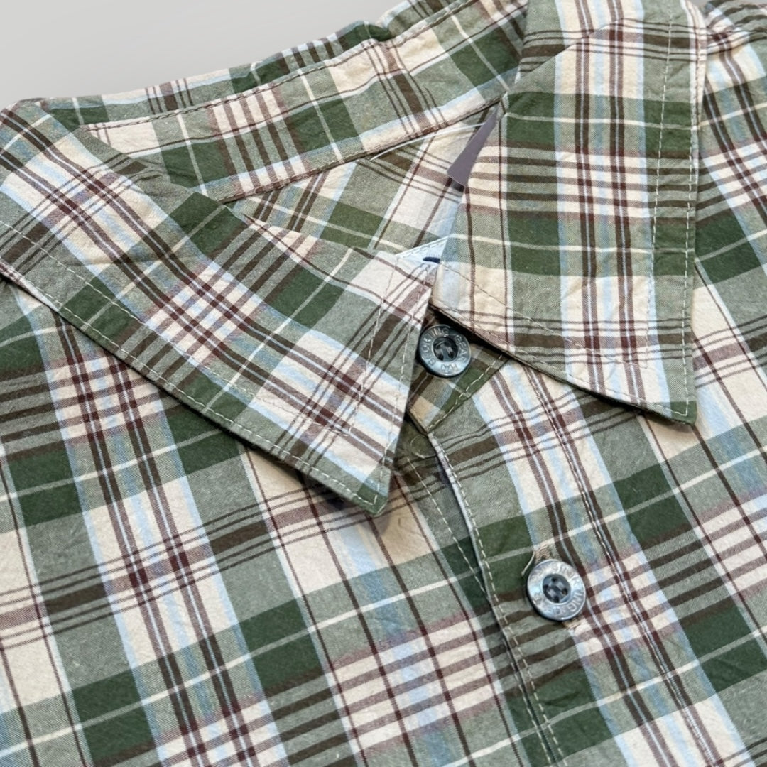 Hai Sporting Gear by Issey Miyake 90's Plaid Check Patchwork Shirt M | Default Title, Green