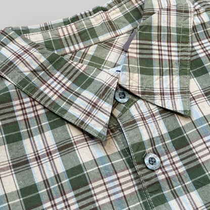 Hai Sporting Gear by Issey Miyake 90's Plaid Check Patchwork Shirt M | Default Title, Green