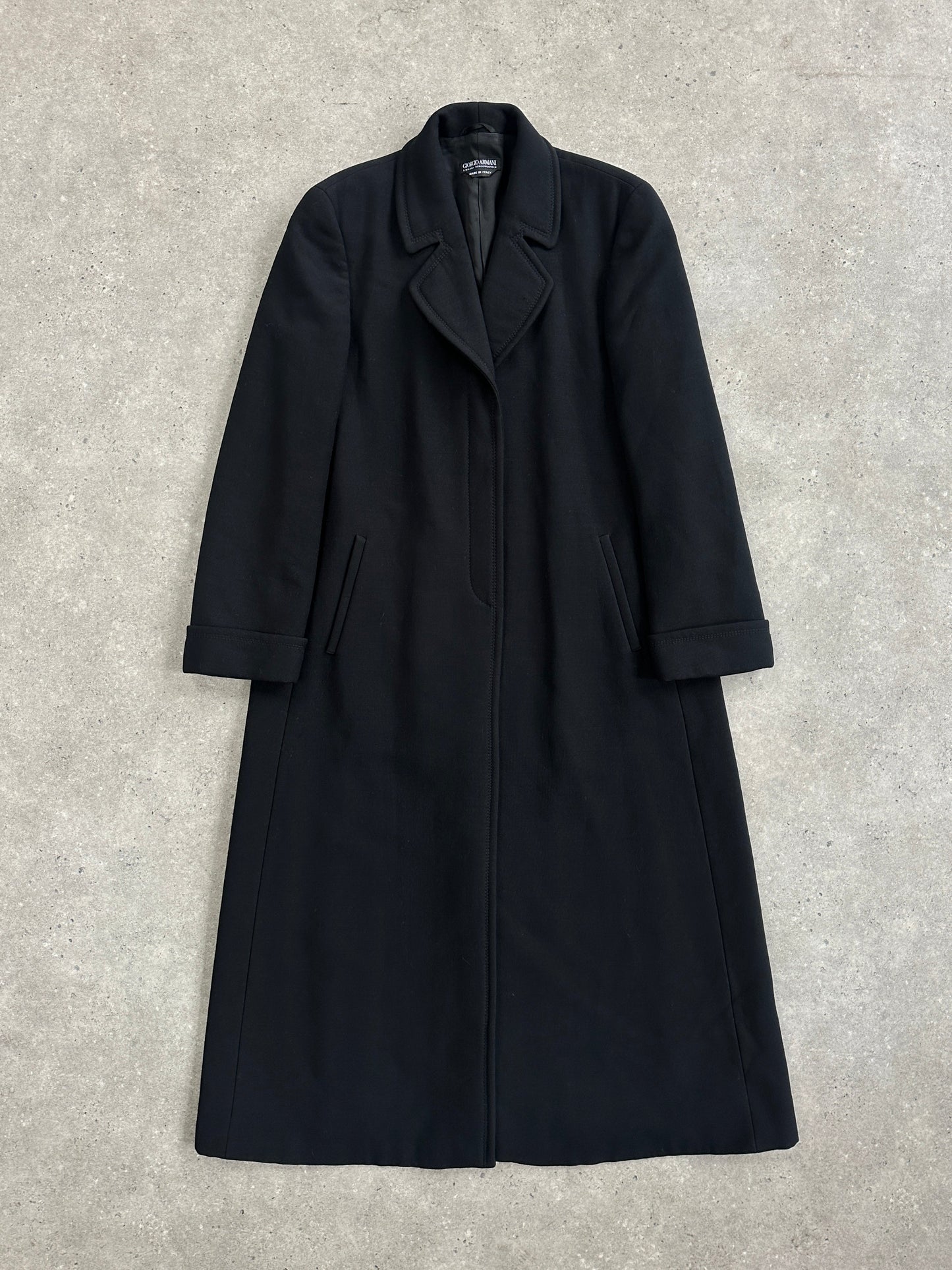Giorgio Armani 1990s Pure Wool Floor Length Coat - M