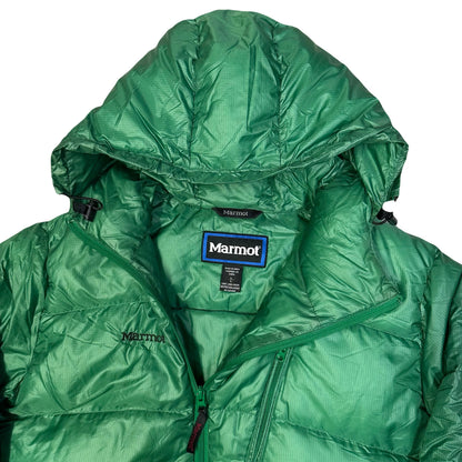 Marmot Asymmetrical Down Puffer Jacket In Green ( L )