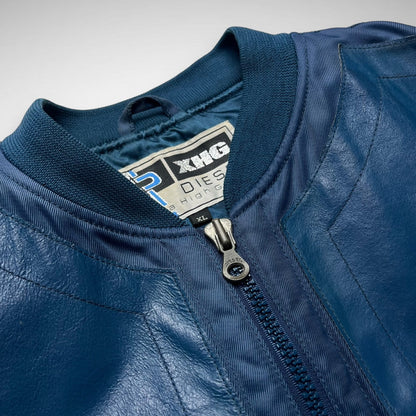 Diesel Leather Panel Nylon Bomber Jacket (1990s)