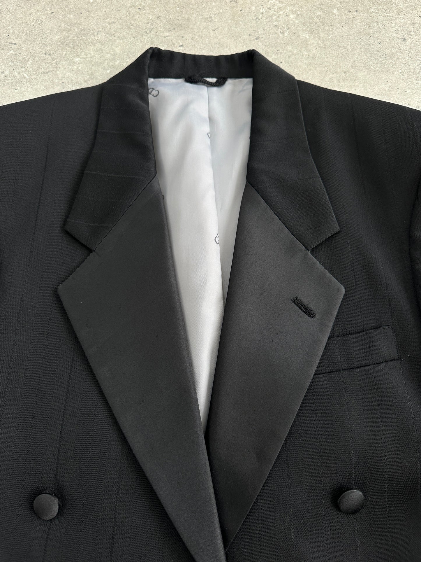 Christian Dior Monsieur 80s Double Breasted Tuxedo Tailcoat Blazer - M