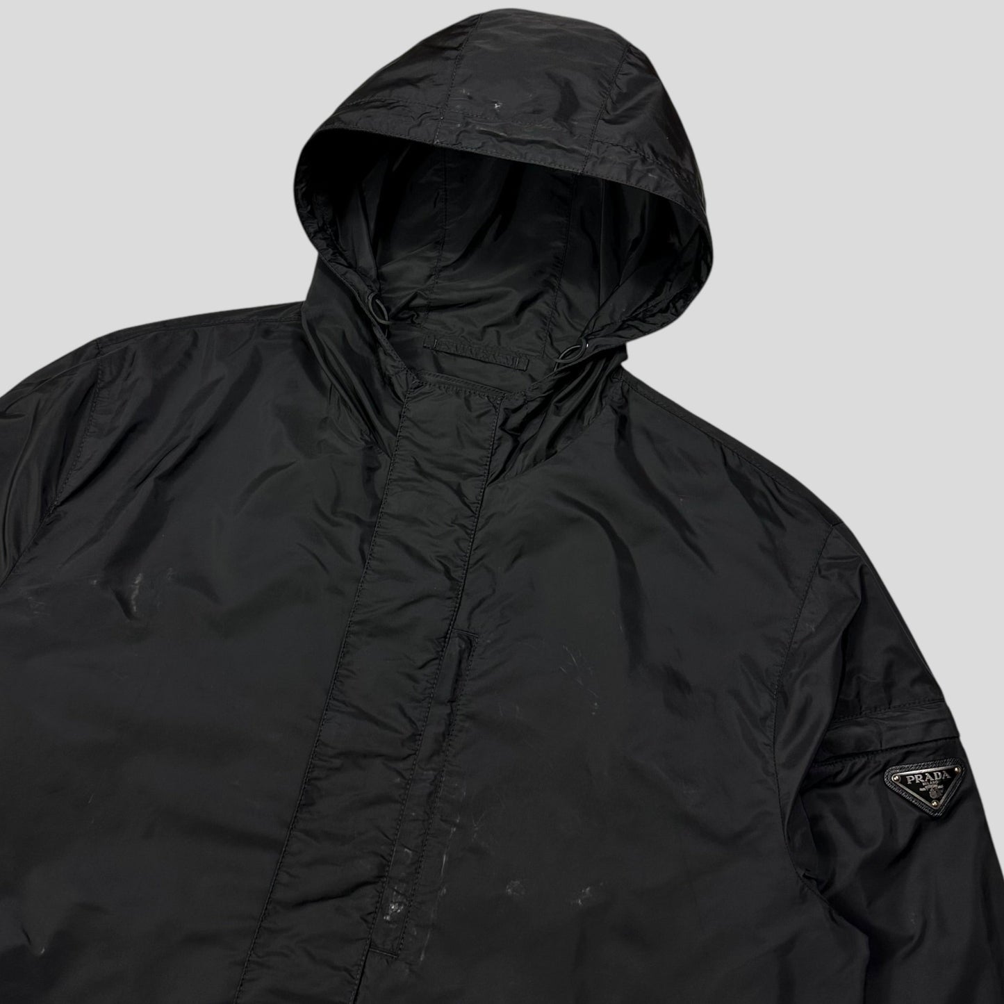 Prada Milano 2017 Triangle Plaque Logo Nylon Windbreaker Jacket - IT50 | Default Title, Black