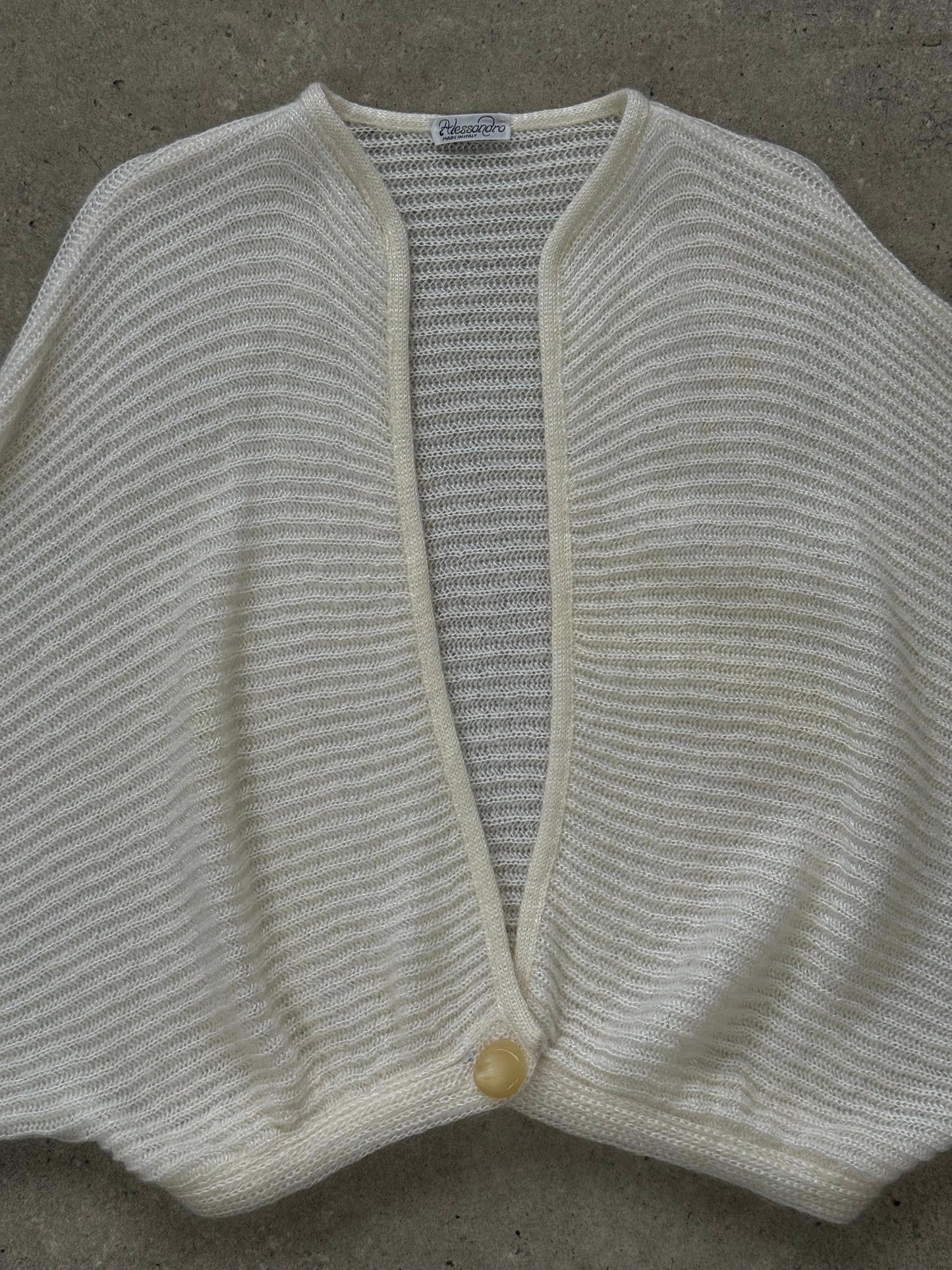 Italian Vintage 1990s Mohair Knitted Cardigan - M