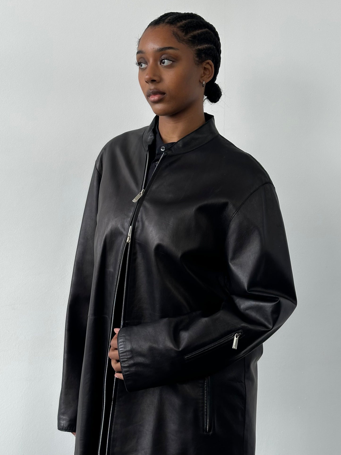 Emporio Armani 2000s Double Zip Leather Jacket - XL