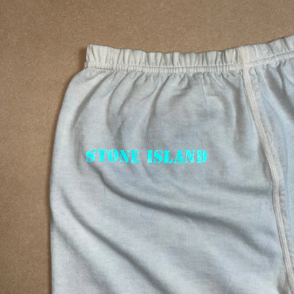 S/S 1989 Egg Shell Blue Light Cotton Stretch Reflective Spell Out Sweatpants