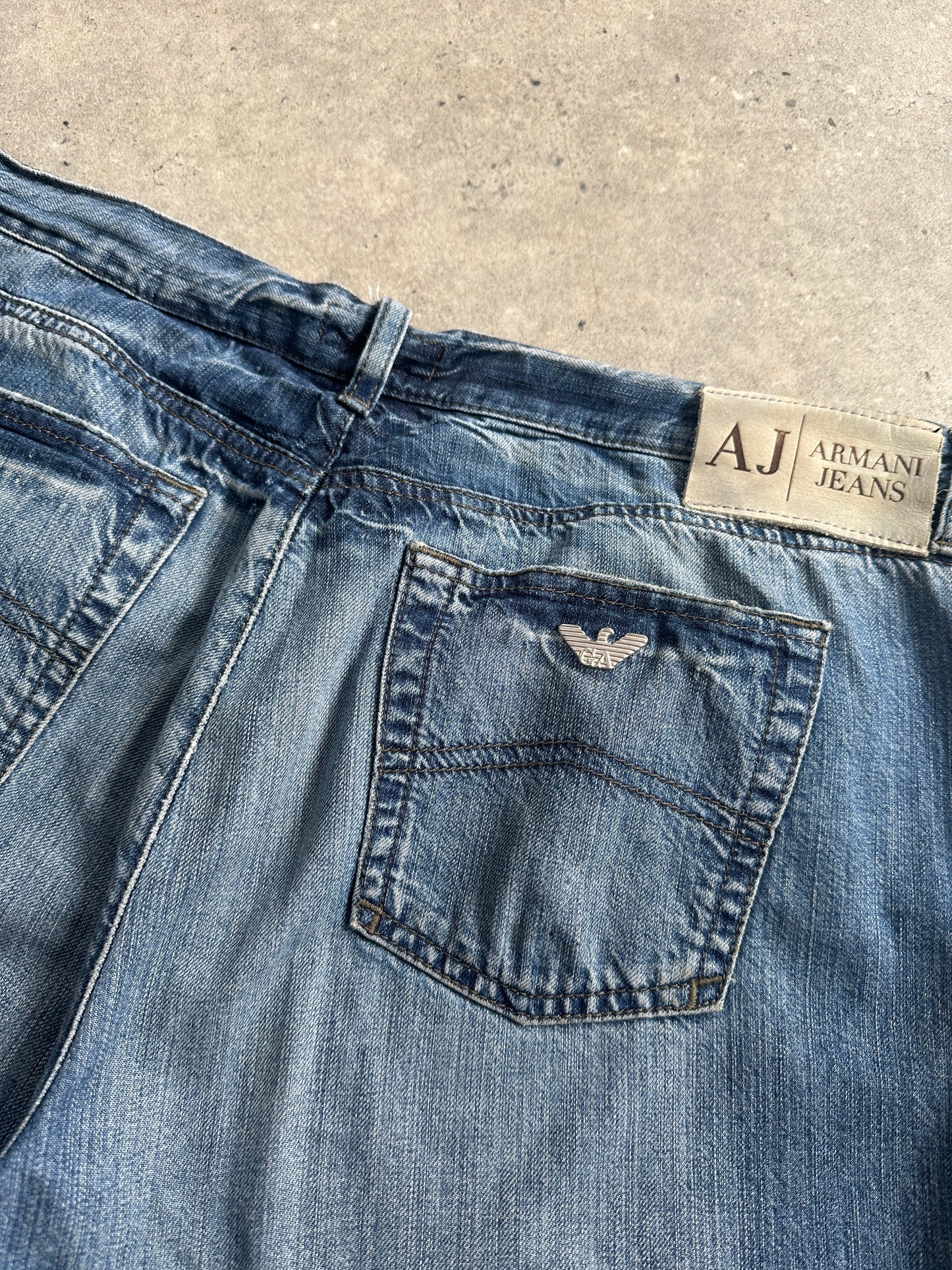 Armani Jeans Stonewashed Mid Waist Denim Jeans - W34