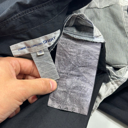 CDG SHIRT 00’s Rayon Patchwork Contrast Stitch Shirt - M/L