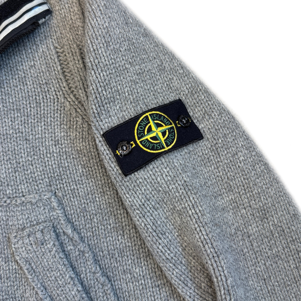 Stone Island AW/08 Heavy Knit Hoodie In Grey (M) | Medium, Grey