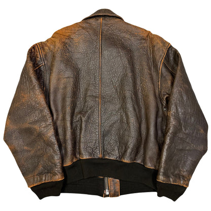 Avirex A-2 Leather Jacket In Brown ( M )