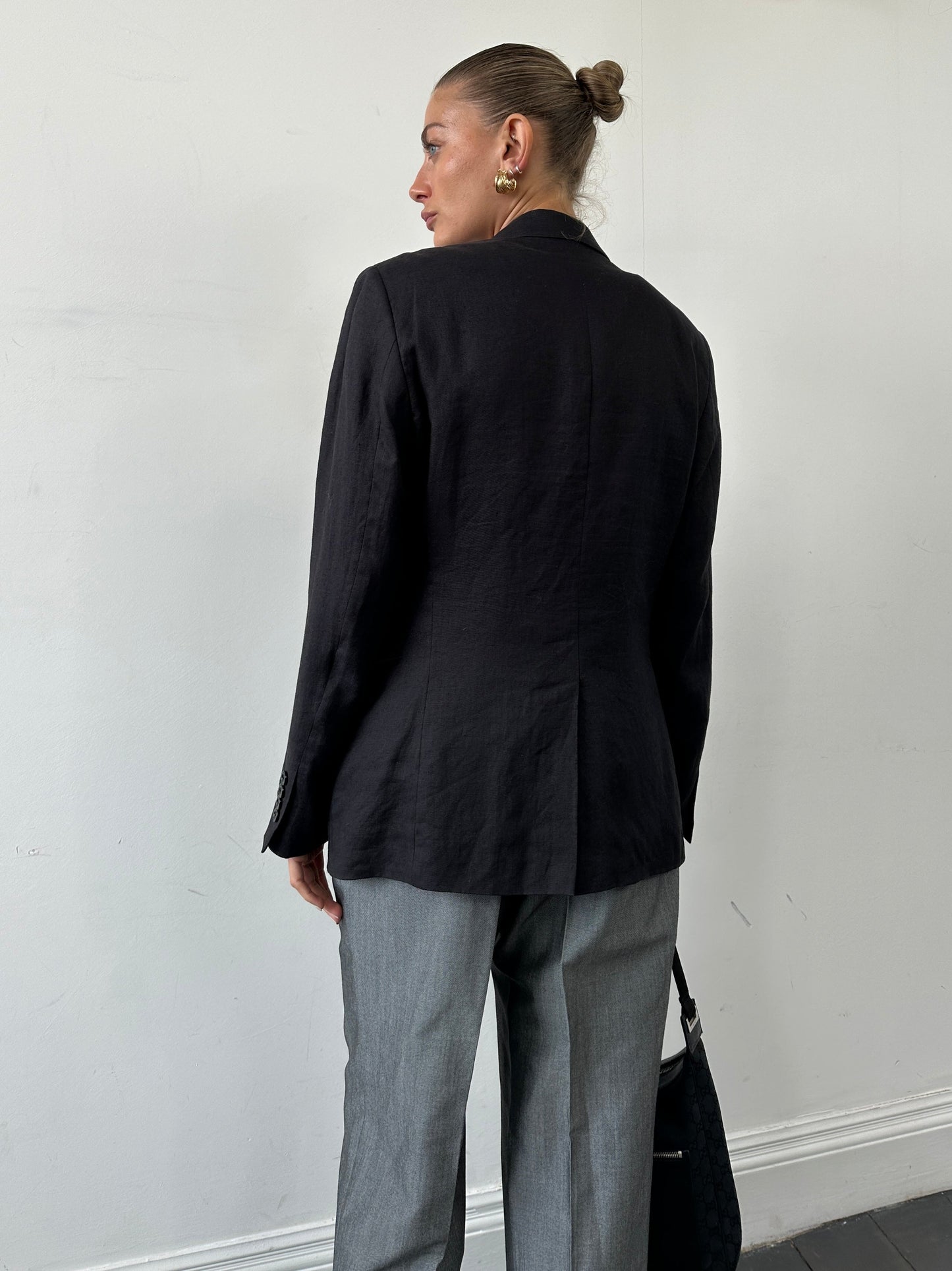 DKNY Pure Linen Slim Fit Single Breasted Blazer - 38R/S