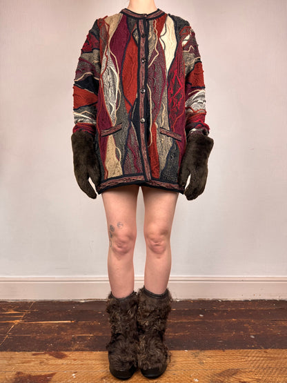 Mid-Century shearling gauntlets | O/S, Brown