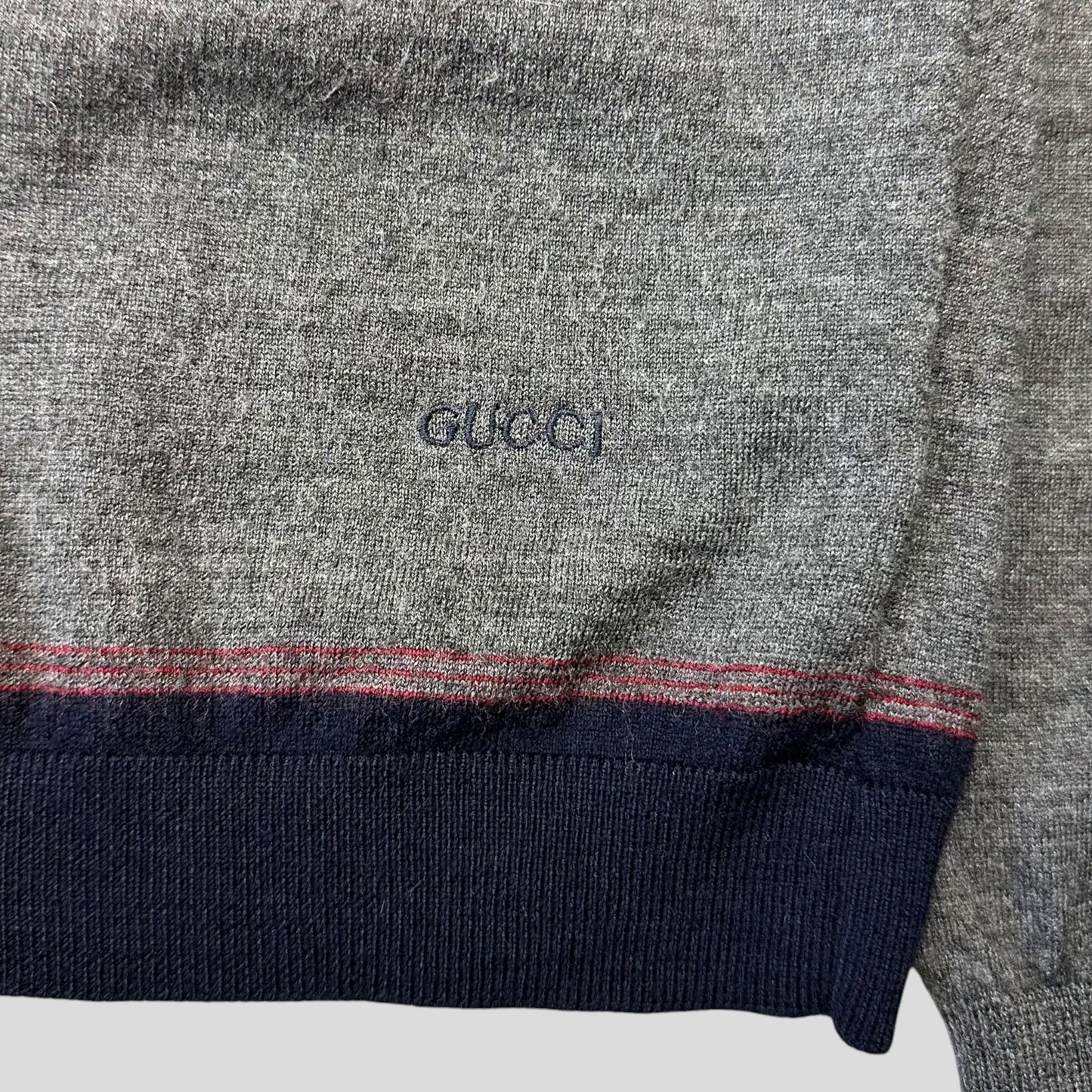 Gucci by Tom Ford 00’s Embroidered Logo Light Wool Knit - S | Default Title, Multicoloured