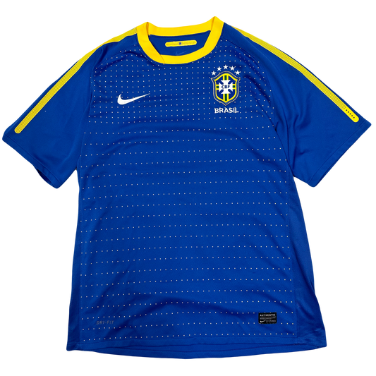 Nike 2010/11 Brazil Away Shirt In Blue ( L )