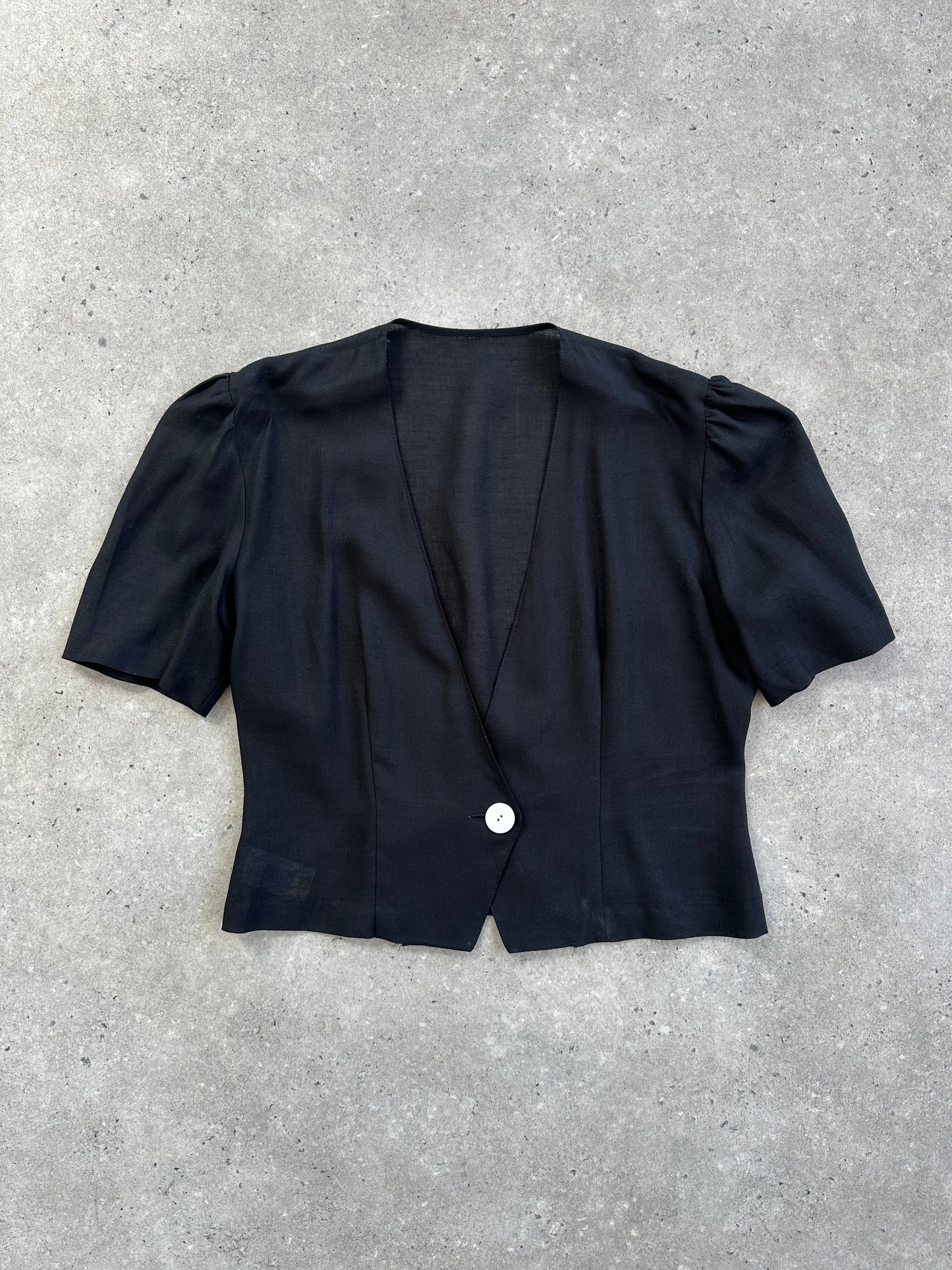 St Michael 1987 Cropped Short Sleeve Blazer - M