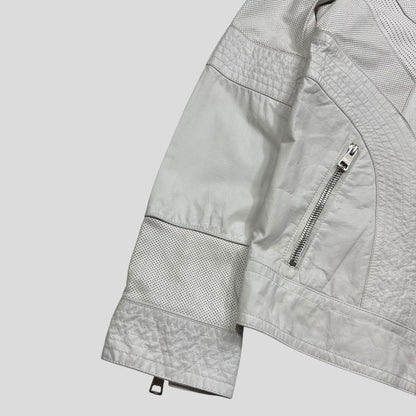 Gucci 2010 Nappa Leather Café Racer Perforated Panelled Biker Jacket - IT52 (M) | Default Title, Red