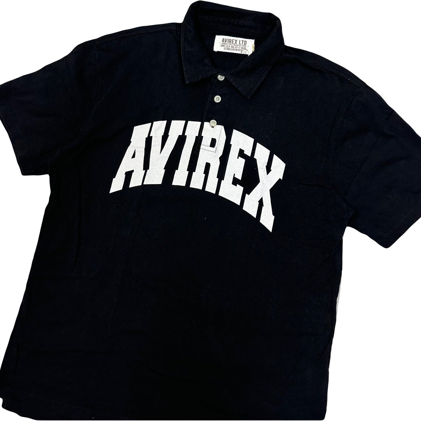 Avirex Spellout Polo In Black ( L )