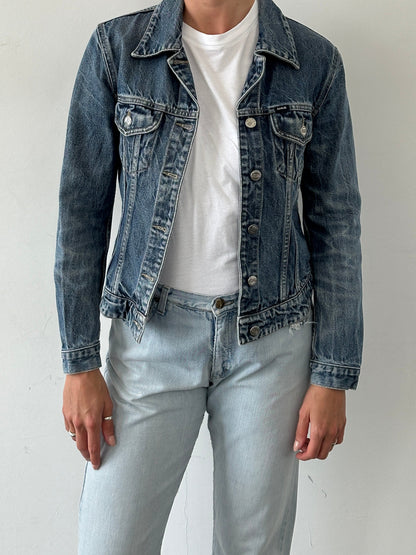 Gas Fitted Pure Cotton Denim Jacket - S