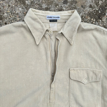 A/W1995 Cream 1/4 Zip Jumbo Corduroy Shirt
