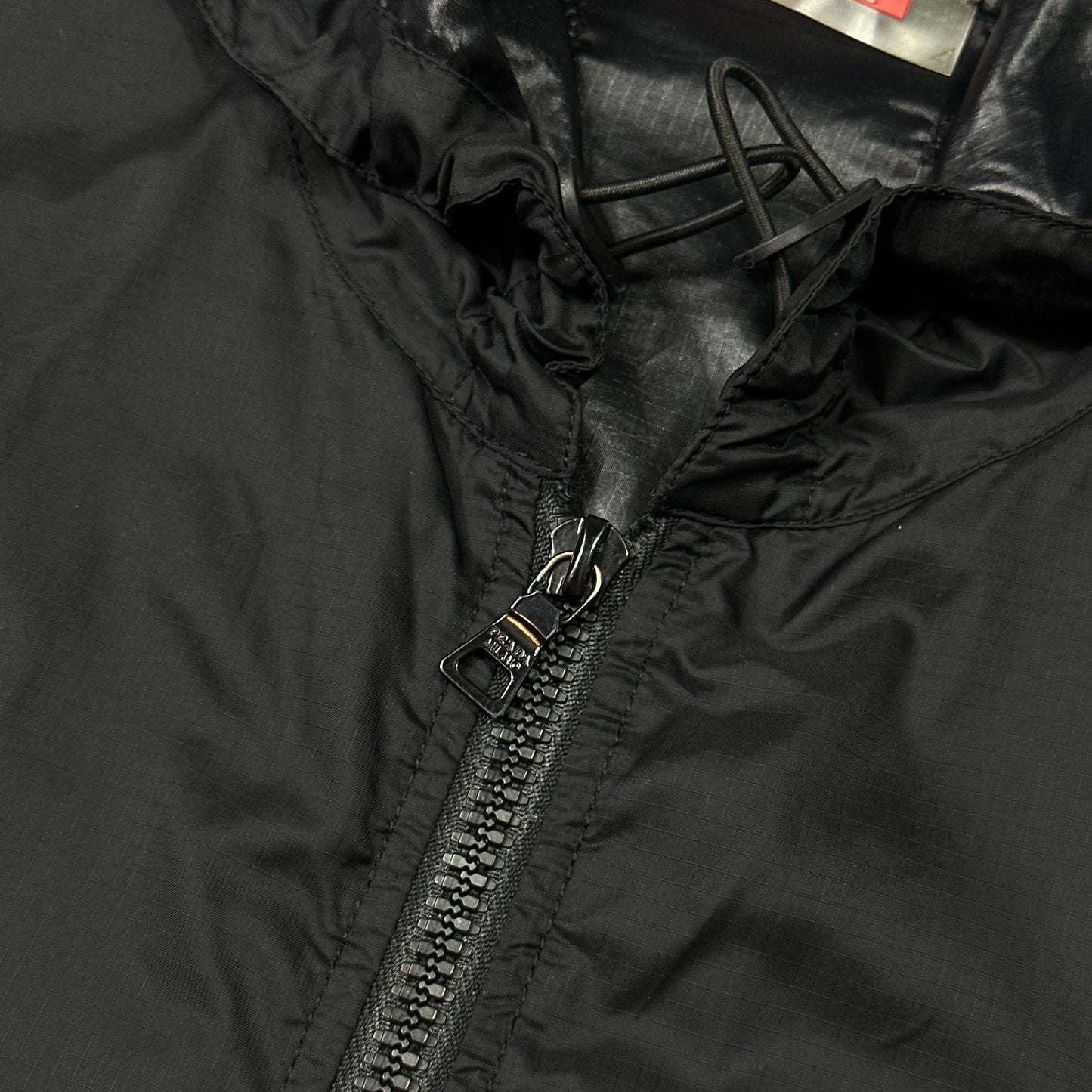 Prada Sport 2007 Nylon Ripstop Carbon Chest Logo Windbreaker Jacket - M | Default Title, Black