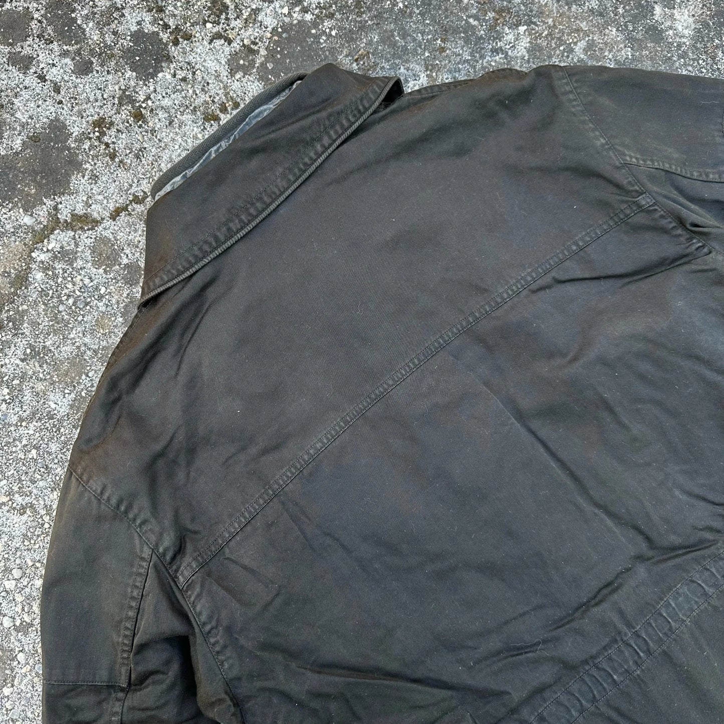 A/W1995 Charcoal Raso Gommato Dual Layer Multi Pocket Jacket