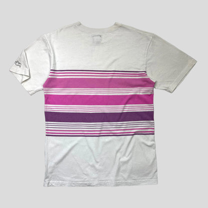 Stussy 90’s Striped Stock Logo T-shirt - L