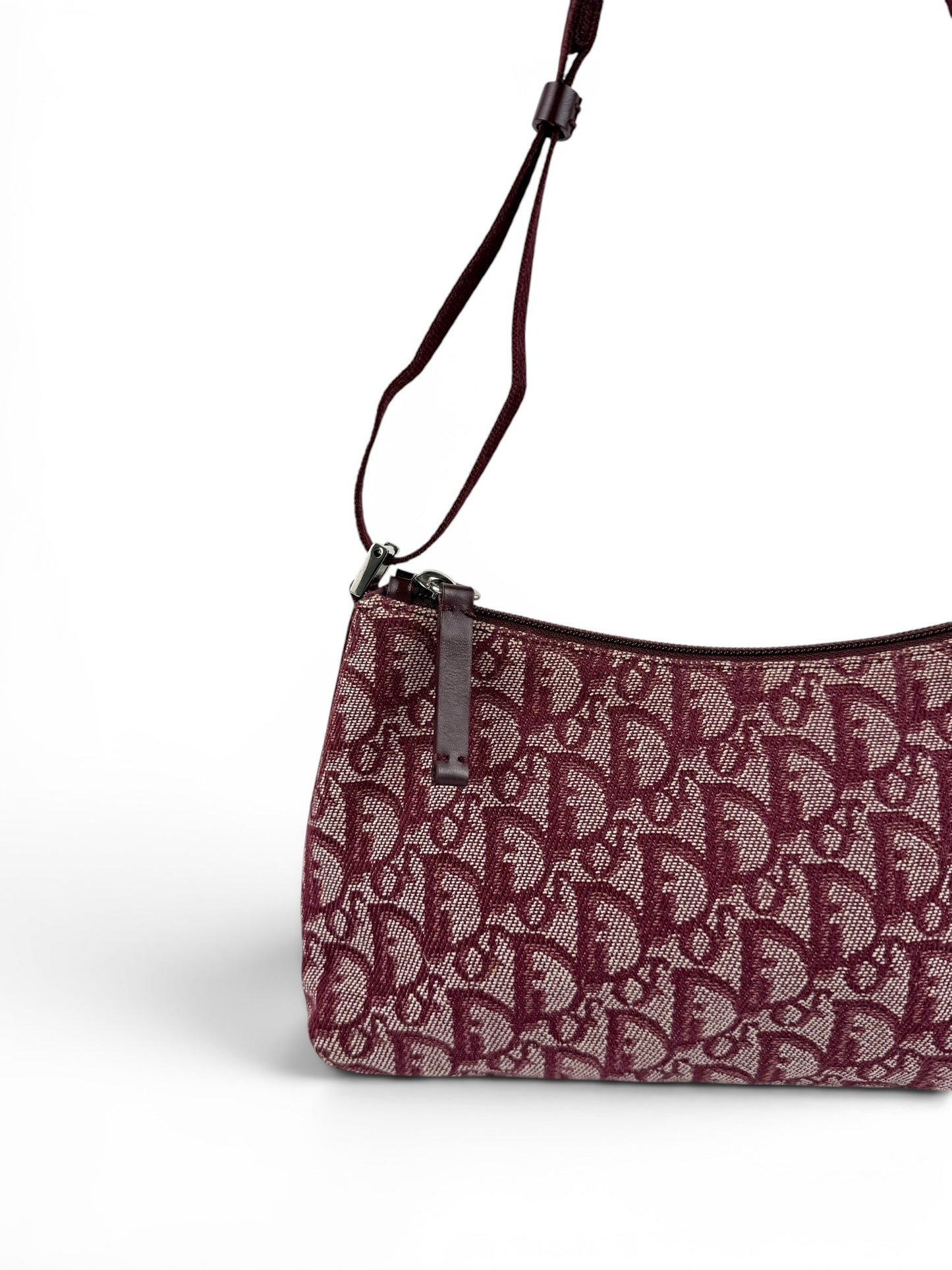 2011 Christian Dior Bordeaux Red Monogram Shoulder Bag | O/S, Multicoloured
