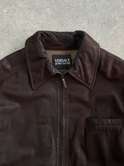 Versace Jeans Couture 1990s Boxy Leather Jacket - L