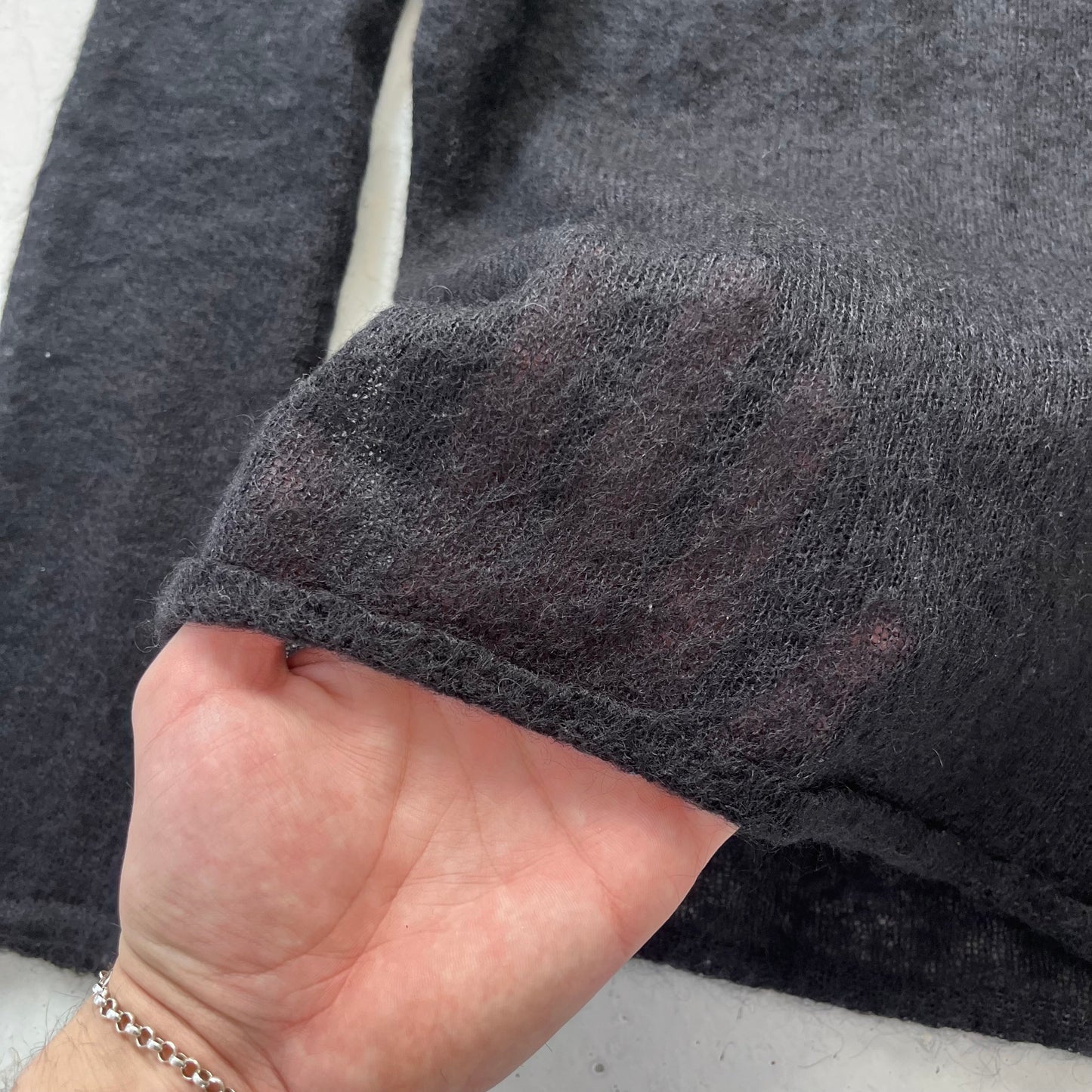 1990s emporio armani sheer mohair knit | Black, Black